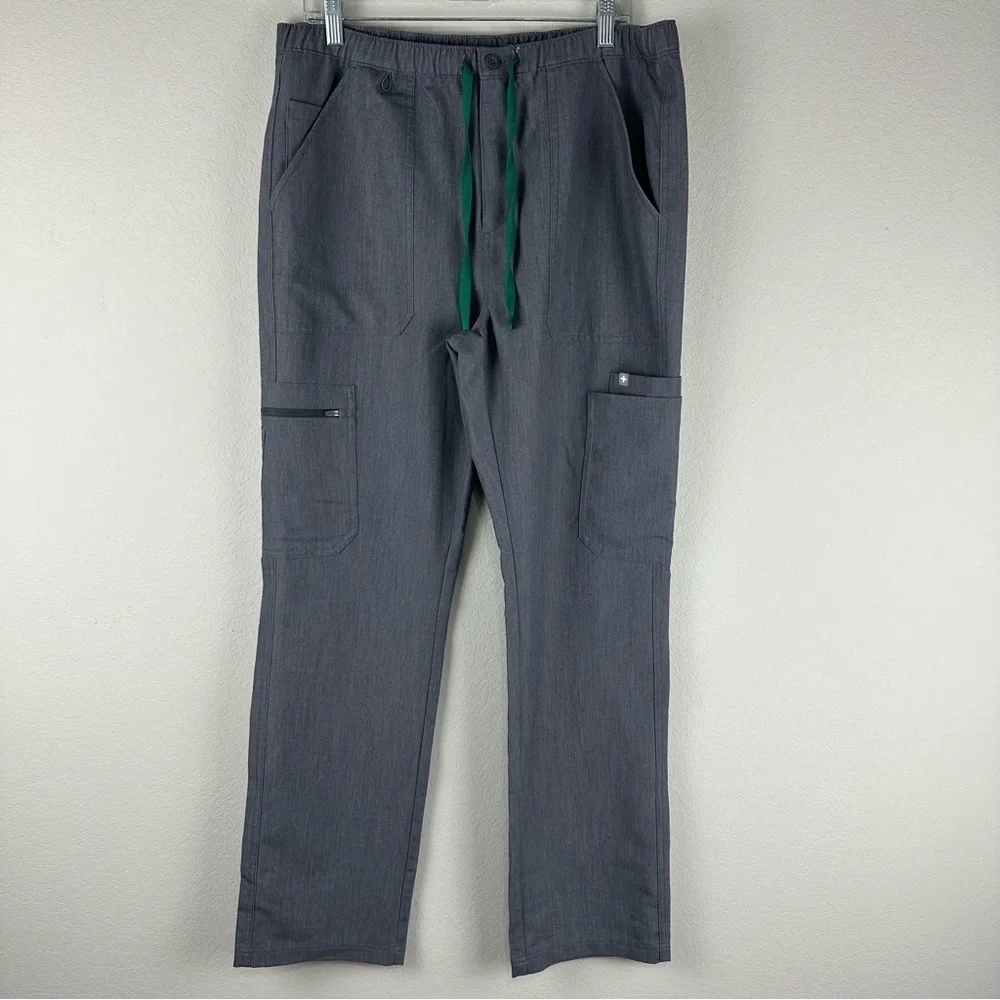 Figs Men’s Graphite Gray Cairo Cargo Medical Nursing Scrub Pants Size Large